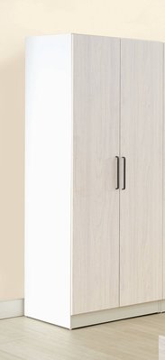【生活家傢俱】HJS-449-9：艾美爾2.4尺系統雙吊衣櫃-鐵杉白【台中家具】開門式衣櫥 低甲醛E1系統板 台灣製造