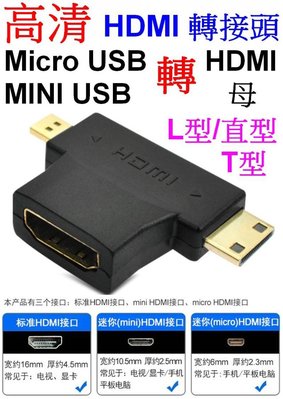 【誠泰電腦】高清 T型 MINI Micro HDMI公轉母 180度 1.4版 1080P HDMI轉換頭 視頻連接器
