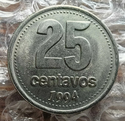 阿根廷硬幣1994年25分粗體字22013