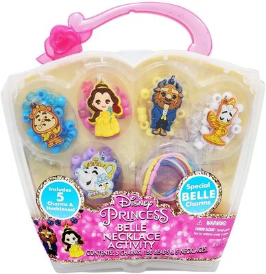 預購 美國 Princess Belle 可愛迪士尼 貝兒公主 美女與野獸 串珠項鍊 女童最愛 飾品 禮物 玩具組 套組