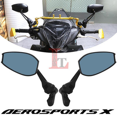 台灣現貨【活動價】適用雅馬哈AEROSPORTS X NVX155改裝大視野廣角藍玻璃後視反光鏡