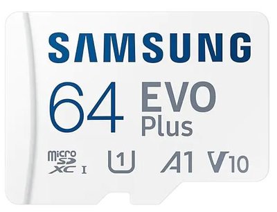 SAMSUNG 三星 EVO Plus 64G microSD 高速記憶卡 手機 平板 附轉卡 64GB A1 V10