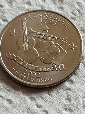 美國2002年25美分田納西州州幣紀念幣外國錢幣公園幣美國硬22785