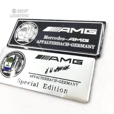 1 x 鋁標賓士AMG蘋果樹標誌汽車側標尾標徽標貼紙賓士奔馳Mercedes Benz AMG