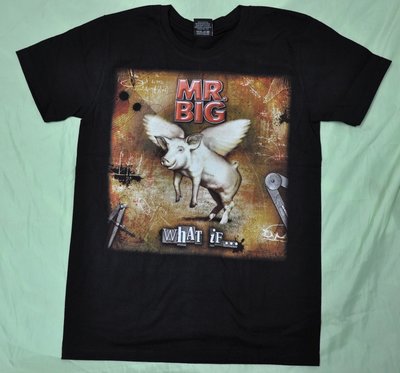 【Mr.17】MR.BIG 大人物樂團 WHAT IF 飛天豬 搖滾t-shirt 短袖 團T (H322)