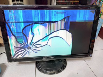 艾德蒙 AOC 2436Vwh 23.6吋 高階寬螢幕LCD 面板破裂零件機