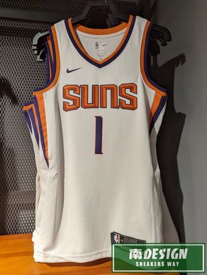 南🔥2022 9月 NIKE NBA 鳳凰城 太陽隊 籃球衣 白橘 BOOKER 1號 男款 CW3606-100