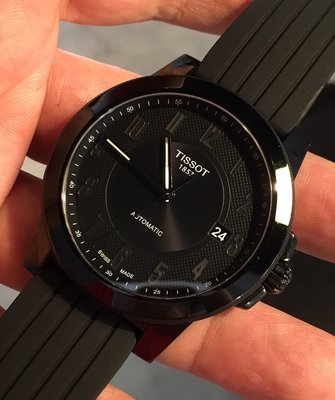 【錶帶家】天梭紳士系列機械錶 TISSOT T098407A 21mm 可適用 F1 款PVD黑色扣矽膠錶帶