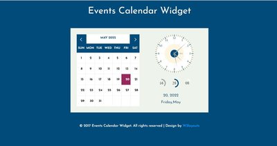 Events Calendar Widget 響應式網頁模板、HTML5+CSS3、網頁特效  #11004