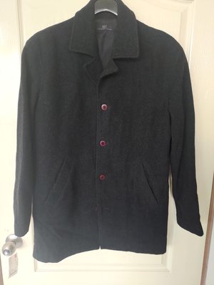 [99go] NET 灰黑色羊毛外套短大衣