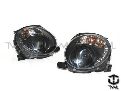 《※台灣之光※》全新FIAT  500  12 13 14 15 16年 R8樣式  LED魚眼黑底大燈組 促銷中