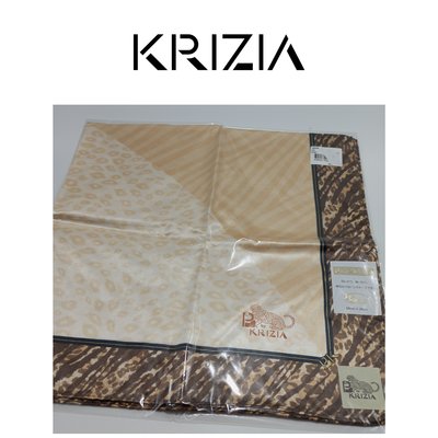 【皮老闆二店】新古真品  KRIZIA 豹紋絲巾 小方巾 手帕 手絹   Z980