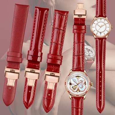 替換錶帶 錶帶女真皮女款時尚適配卡西歐小紅方錶羅西尼鐵達時天梭錶鏈配件