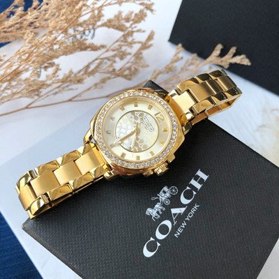 【琳精品】COACH 經典石英女款手錶 38MM表徑 316L精鋼錶帶手錶  女款手錶