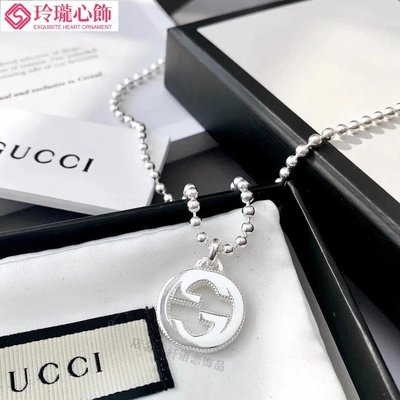 Gucci 古馳項鍊  interlocking G項鍊 純銀材質 鏈子長度50cm+5cm調整 配專櫃包裝~玲瓏心飾