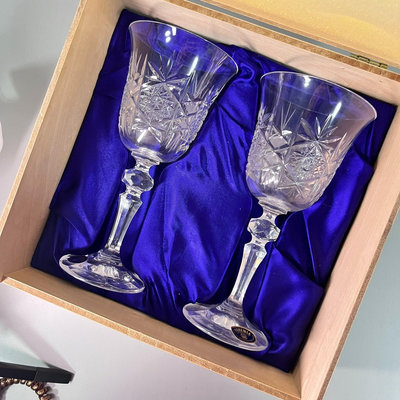 捷克波西米亞bohemia手工切割太陽花水晶杯 紅酒杯 水晶