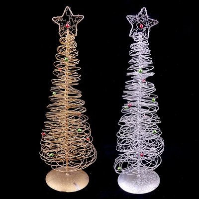 聖誕節DIY聖誕樹裝飾擺飾 12吋彩球金蔥樹-金/銀
