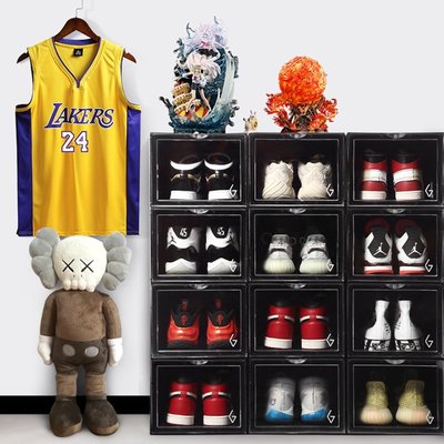 【熱賣下殺】GOTO籃球鞋收納鞋盒透明磁吸AJ鞋柜防氧化亞克力收藏展示柜鞋墻