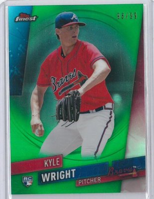 2019 Topps Finest Kyle Wright Green Refractor Rookie RC /99