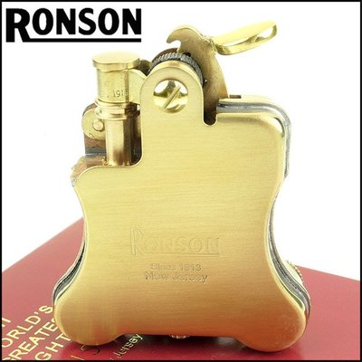☆哈洛德小舖☆全新【RONSON】Banjo系列-燃油打火機-黃銅款 NO.R01-0026