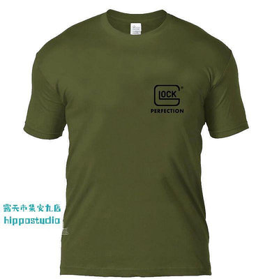夏季軍迷純棉戰術短袖glock t恤IPSC俱樂部格洛克T恤圓領體能半袖