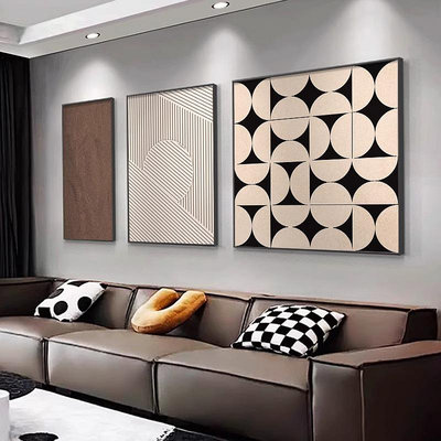 客廳裝飾畫抽象黑白灰創意組合沙發背景墻壁畫現代極簡約意式掛畫~宅配訂單