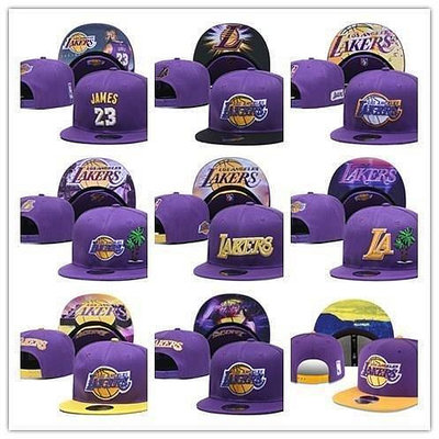 新店促銷 2020新款NBA湖人隊棒球帽 精美刺繡印花帽子籃球球迷平沿帽子板帽newera019