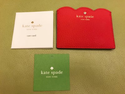 全新真品 KATE SPADE 紅色名片夾 識別證 信用卡夾 證件夾