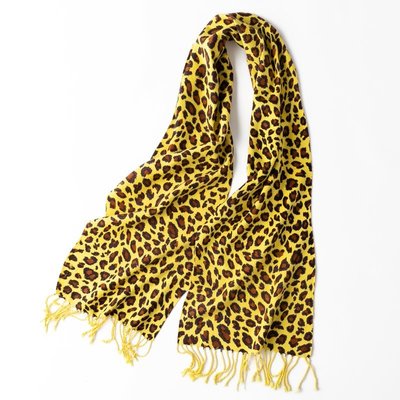 商場品質！真絲圍巾 保暖親膚 豹紋雙面桑蠶絲拉絨圍巾~特價#促銷 #現貨
