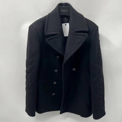 【louis vuitton】最新款黑色羊毛雙排扣大衣