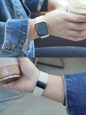 適用于蘋果手表尼龍單圈表帶iwatch789磁吸折疊腕帶ultra運動官網