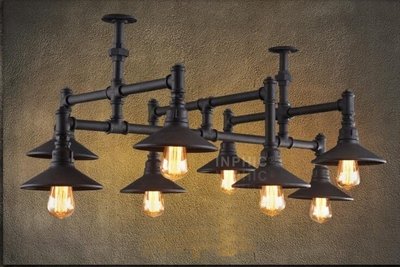 INPHIC-loft復古餐廳水管客廳臥室燈具特色工業風燈創意美式鄉村酒吊燈 8頭