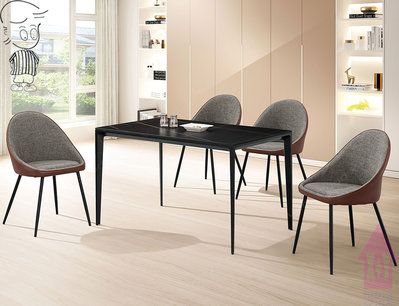 【X+Y】艾克斯居家生活館            現代餐桌椅系列-喬克 4尺鋁合金岩板餐桌.不含餐椅.黑色岩板.摩登家具