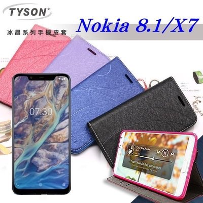 【愛瘋潮】免運 現貨 諾基亞 Nokia 8.1 / X7 冰晶系列 隱藏式磁扣側掀皮套 保護套 手機殼