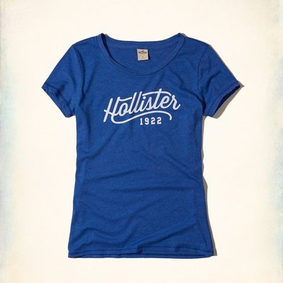 Hollister 女生 短袖t恤 短t 藍色 短袖上衣 Tee logo HCO BUYSOME E089