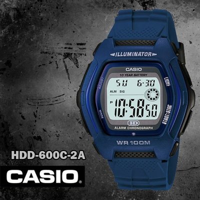 CASIO手錶10年電力多功能數字錶HDD-600C-2A CASIO公司貨附發票HDD-600 G