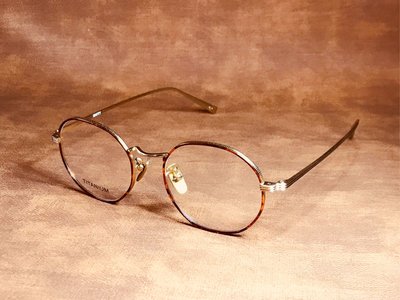 【本閣】T16031 日式復古風格手工眼鏡框 多邊型鈦合金大框 玳瑁色 純鈦鼻墊 OliverGoldsmith造型