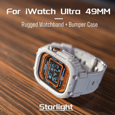 【熱賣精選】Rugged Armor TPU 矽膠運動錶帶,適用於 iWatch 49 毫米 45 毫米 44 毫米 41 毫米 4