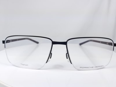 『逢甲眼鏡』PORSCHE DESIGN鏡框 全新正品 金屬黑 細方框 金屬鏡腳 純鈦材質 商務款【P8316 A】