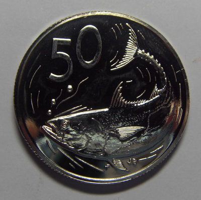 萬福古錢幣收藏家（可議價）庫克 群島 1975年 50分  鎳幣 -- ＣＯＯＫ ＩＳＬＡＮＤＳ
