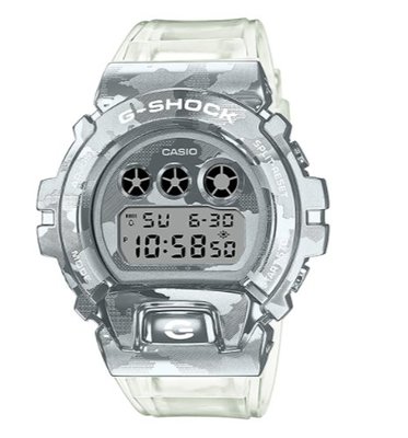 【天龜】CASIO G-SHOCK冰酷迷彩金屬錶圈半透明錶帶  GM-6900SCM-1