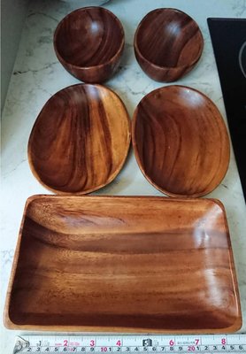 SADOMAIN 原木盤 原木碗 仙德曼 洋槐木 乾果盤 麵包盤 點心盤 共5件