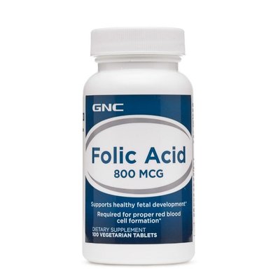 【PHS】GNC Folic Acid 葉酸 800mcg 100顆(2024/04月)