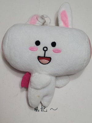 嵐妃～LINE 公仔 絨毛娃娃 可愛的天使饅頭兔兔娃娃 娃娃機夾到 吸盤吊飾（尺寸約：22×18.5×8.5cm）