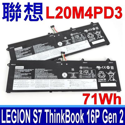 LENOVO 聯想 L20M4PD3 原廠電池 ThinkBook 16P Gen 2 ACH SB11C04262