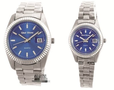 【靚錶閣】GLAD STONE 蠔式不鏽鋼/防水/日本機芯精品腕錶.對錶(日期功能)