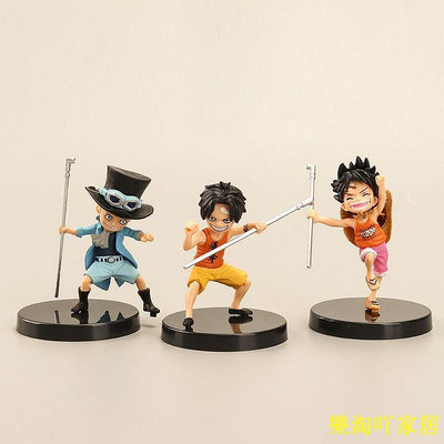 3 件海賊王人物路飛 Ace Sabo 三兄弟飾品玩具圖航海王公仔【滿599免運】