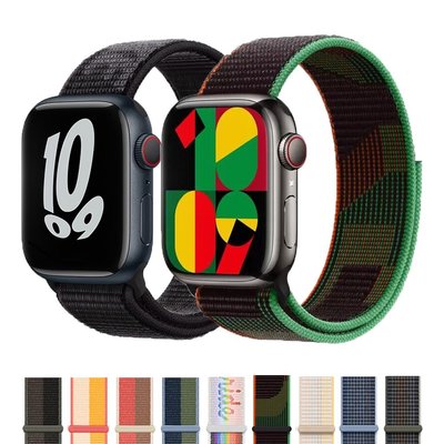 森尼3C-於ultra 8 7 6 5 4 3 SE代 超寬黑色尼龍錶帶蘋果手錶 45mm 49mm手錶可調整運動環替換錶帶-品質保證