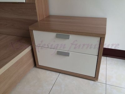 【N D Furniture】台南在地家具-木芯板雙色兩抽床頭櫃/床邊櫃TL