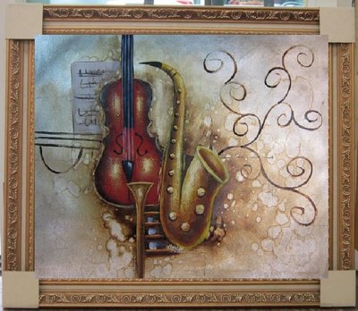 『府城畫廊-手繪油畫』靜物畫－小提琴－62x72－(含框價，可換框)－有實體店面－請查看關於我聯繫－G1326